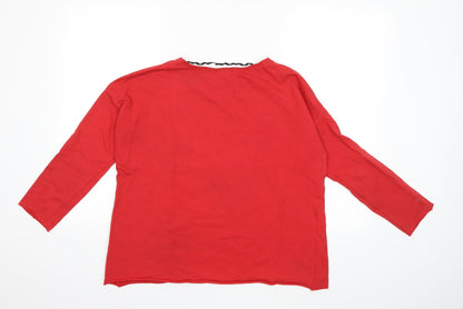 Back view of MANILLA women’s red pullover sweatshirt, size M