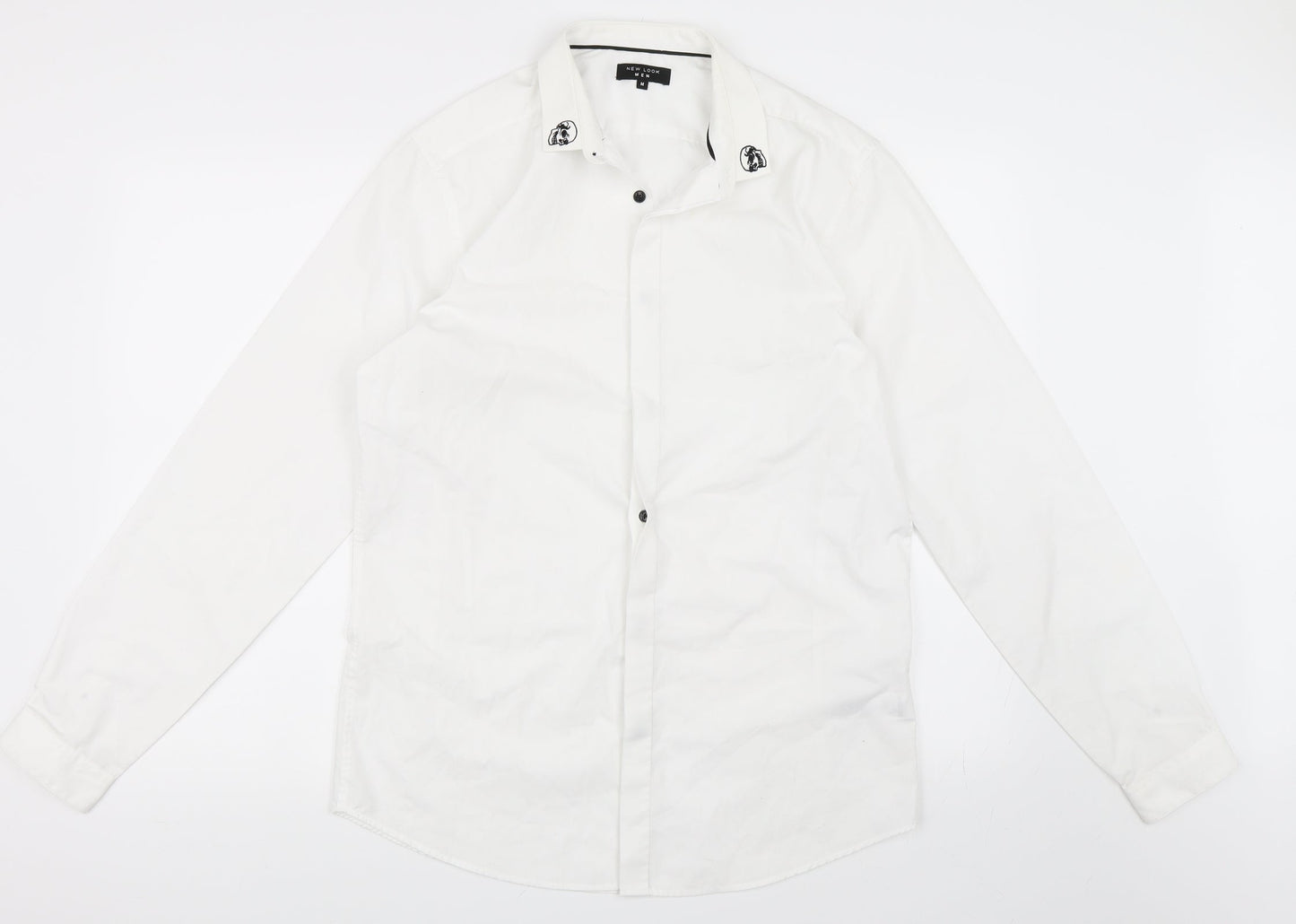 New Look Mens White    Button-Up Size M