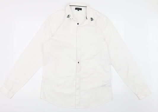 New Look Mens White    Button-Up Size M