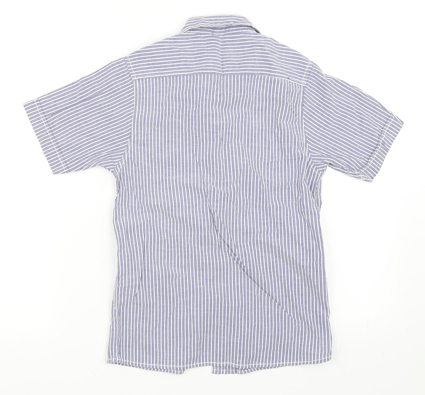 Rebel Boys Blue Striped  Basic Button-Up Size 9-10 Years