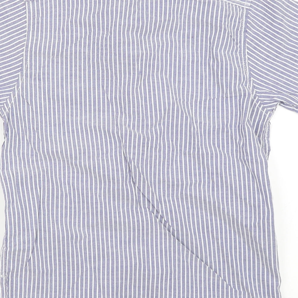 Rebel Boys Blue Striped  Basic Button-Up Size 9-10 Years
