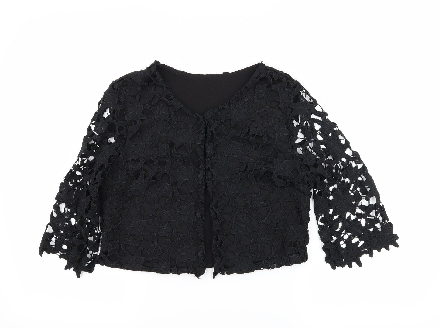 Preworn Womens Black  Crochet Jacket  Size M
