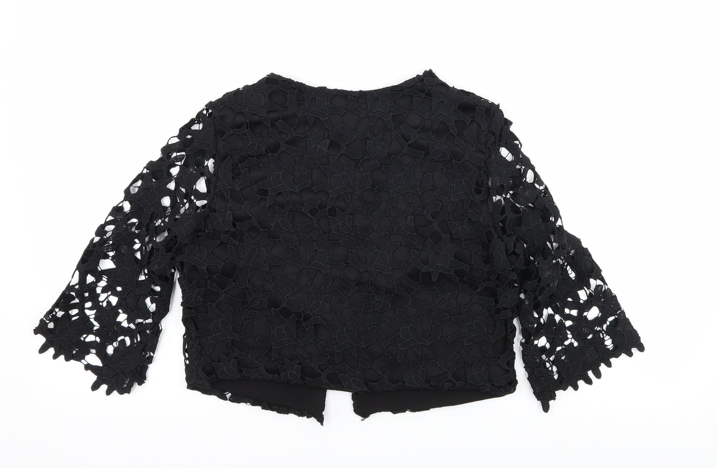 Preworn Womens Black  Crochet Jacket  Size M