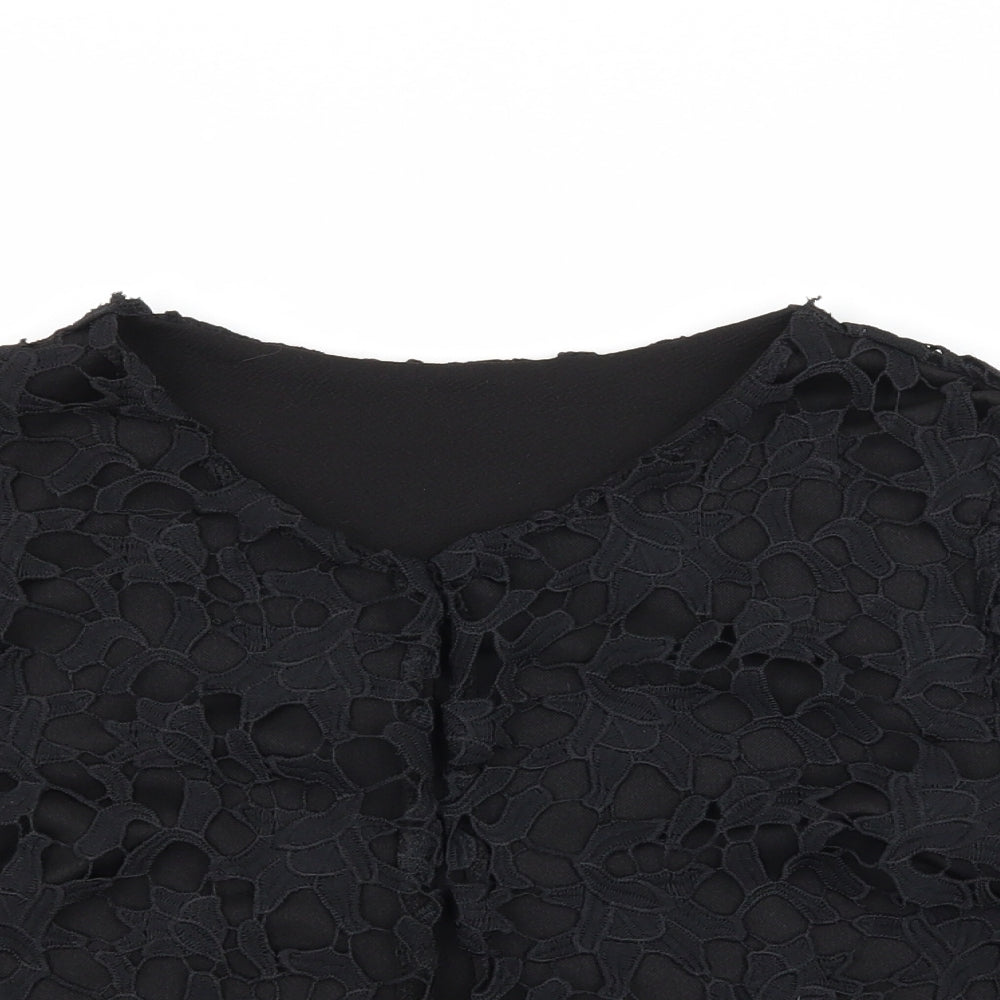 Preworn Womens Black  Crochet Jacket  Size M
