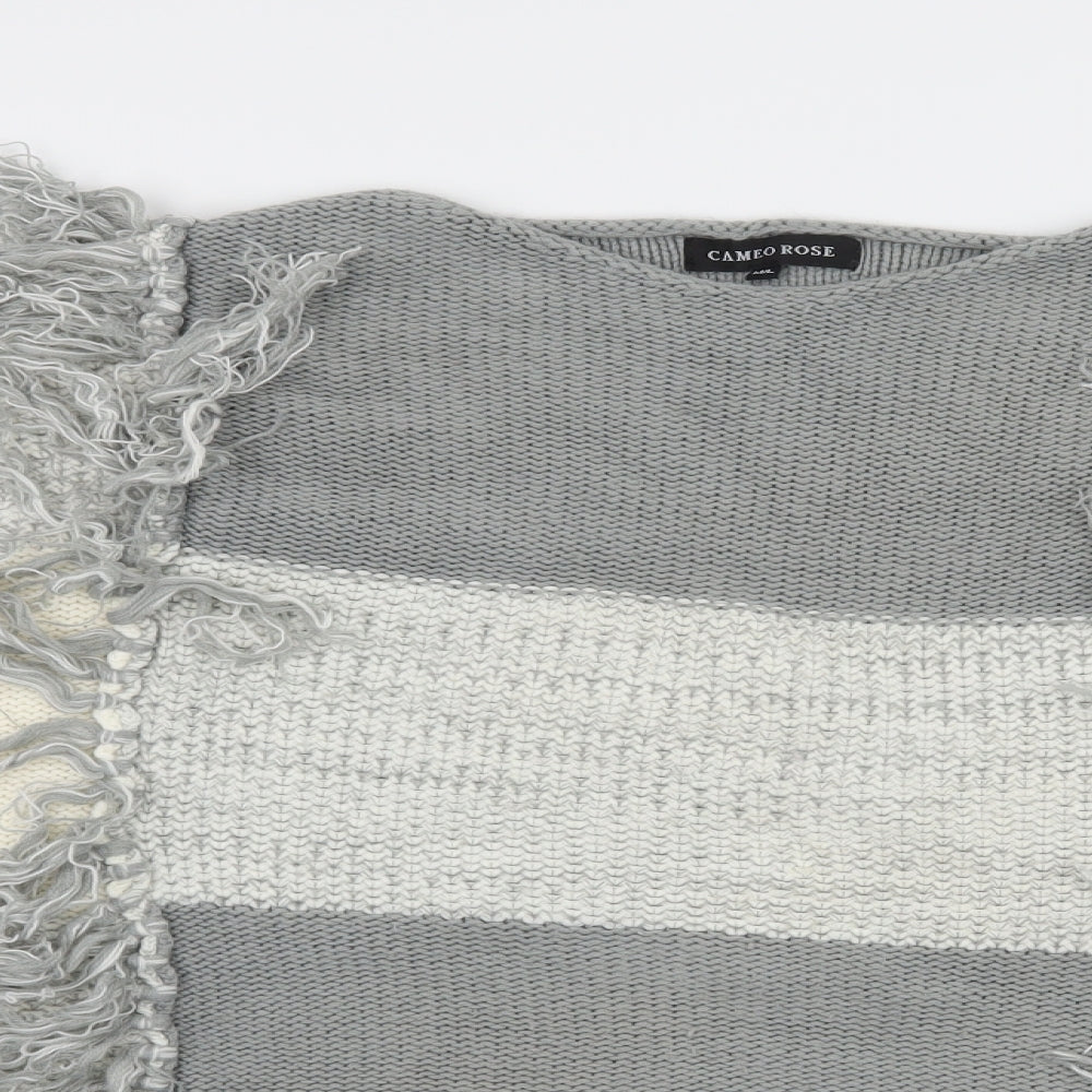 Cameo Rose Womens Grey Check Knit Pullover Jumper Size M