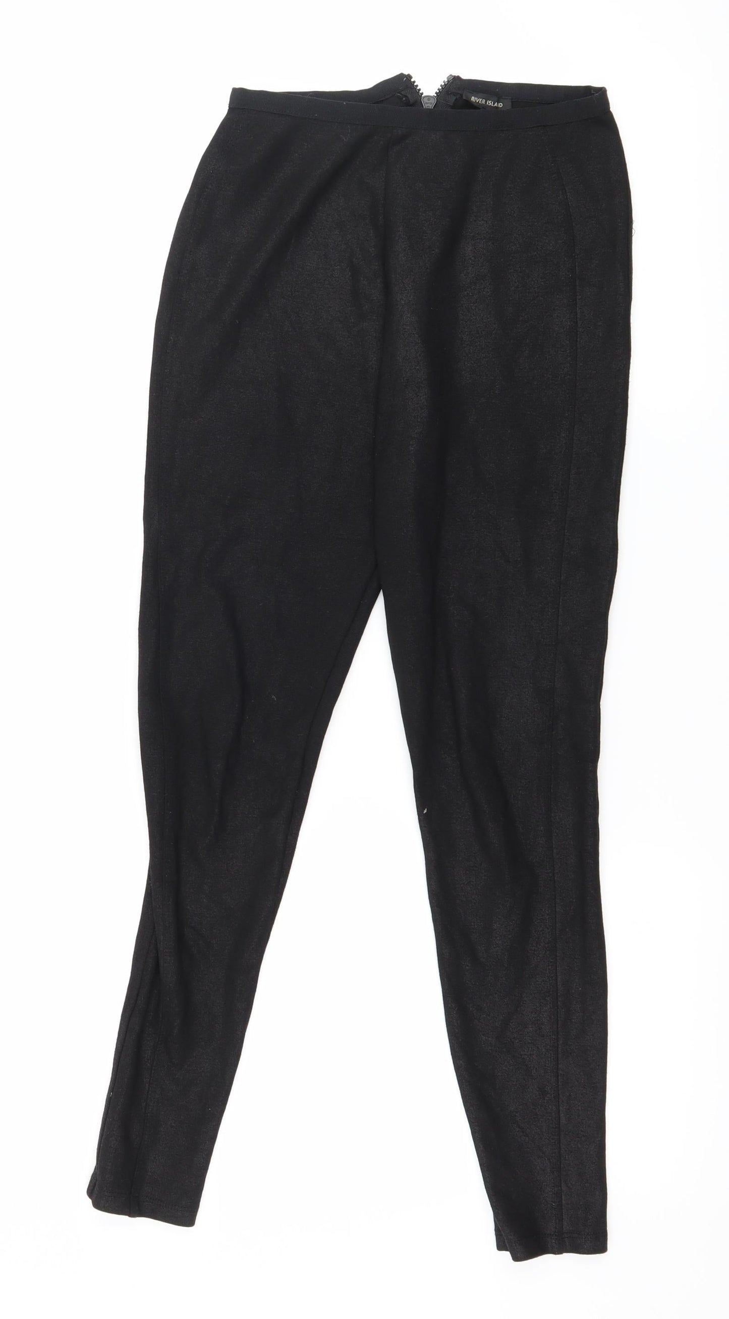 River Island Womens Black  Jersey Pedal Pusher Leggings Size 8 L25 in
