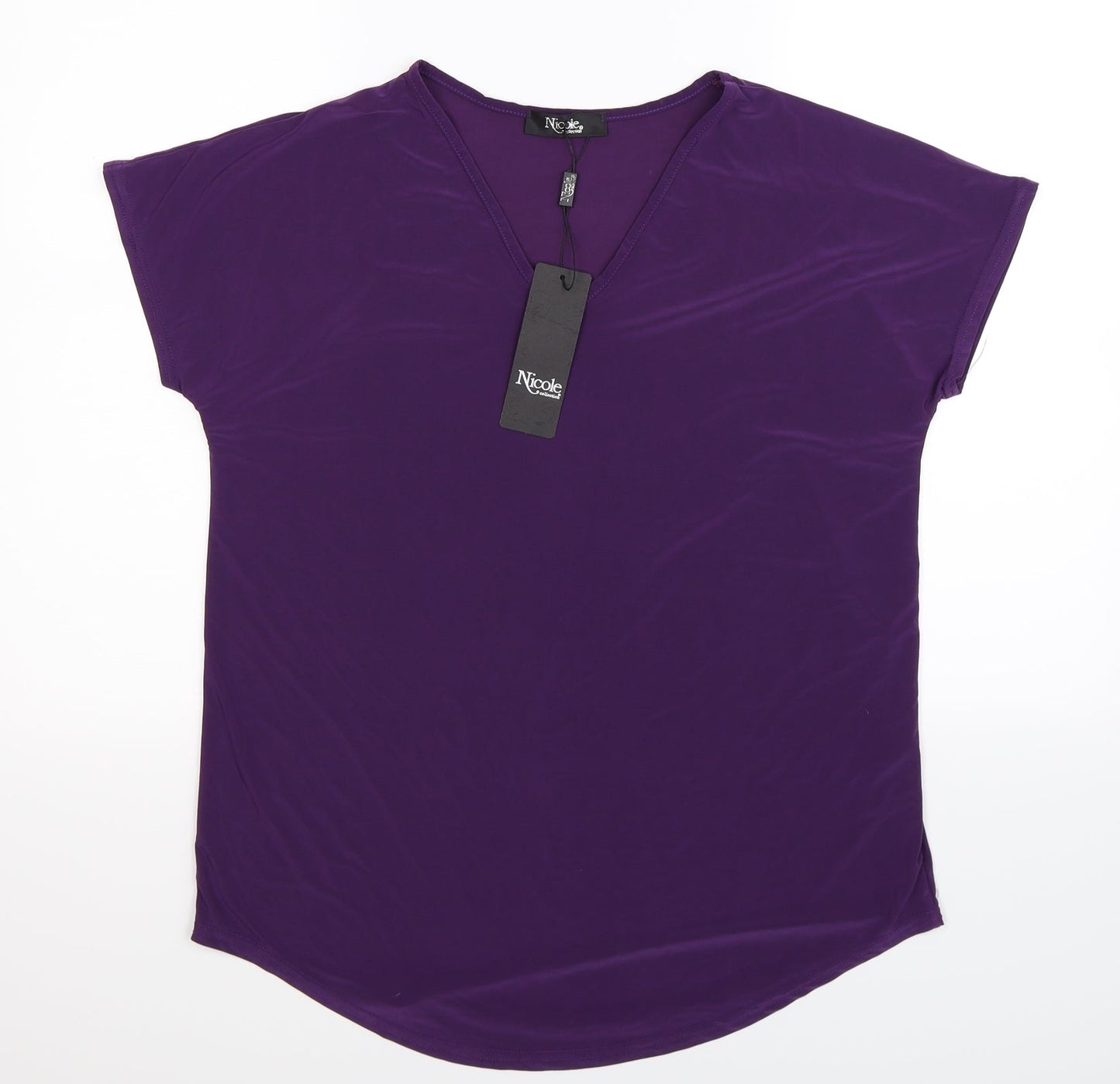 Nicole Womens Purple   Basic Blouse Size S