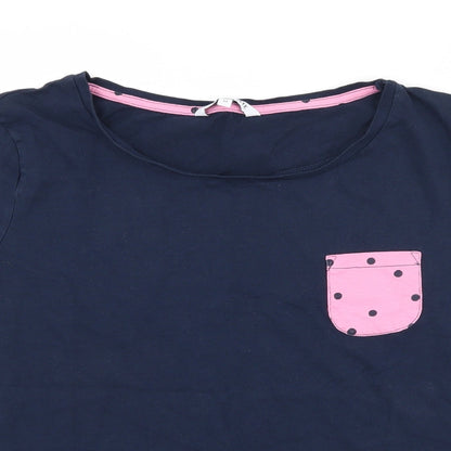 Close-up detail of Next women’s blue basic t-shirt, size M