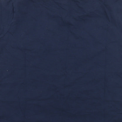 Brand and care label for Next women’s blue basic t-shirt, size M