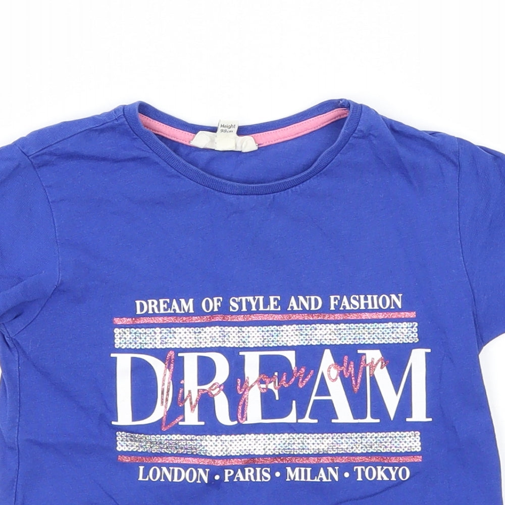 River Island Boys Blue   Basic T-Shirt Size 2-3 Years