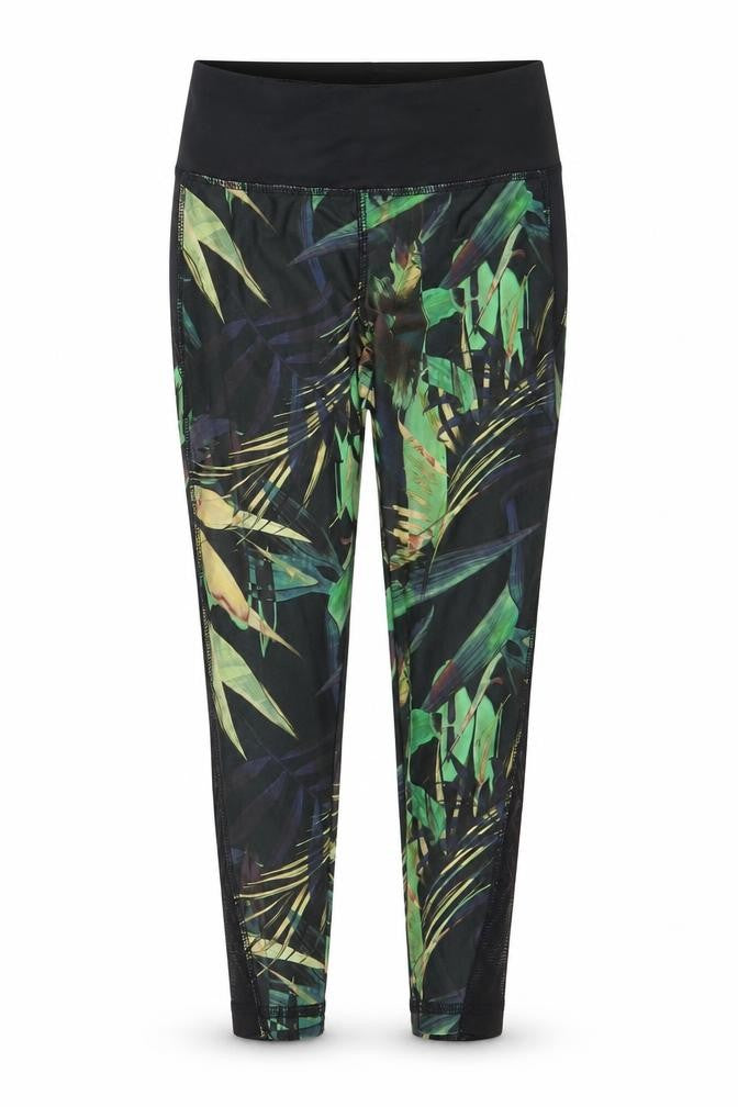 Workout Womens Green Floral  Jegging Leggings Size 6 L20 in