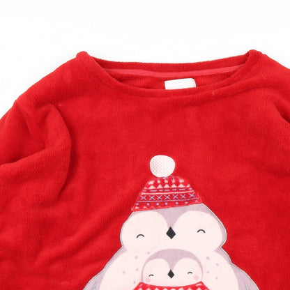 Close-up detail of Time To Dream women’s red jumper, size XL
