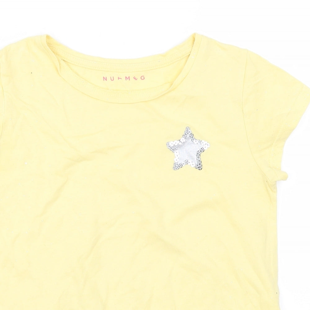 Nutmeg Girls Yellow   Basic T-Shirt Size 8-9 Years