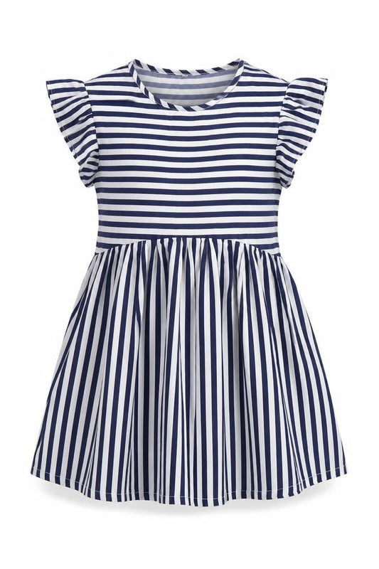 SHEIN Womens Blue Striped  Skater Dress  Size M