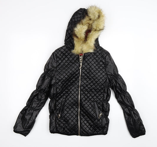 Angelle Womens Black   Parka Coat Size M