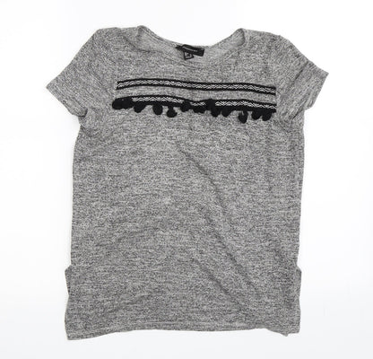 Additional front view of Primark women’s grey basic t-shirt, size UK 8