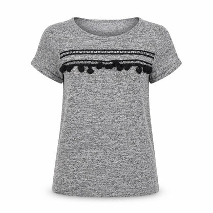 Front view of Primark women’s grey basic t-shirt, size UK 8