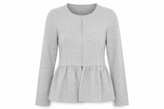 Front view of Primark women’s grey jacket, size UK 8