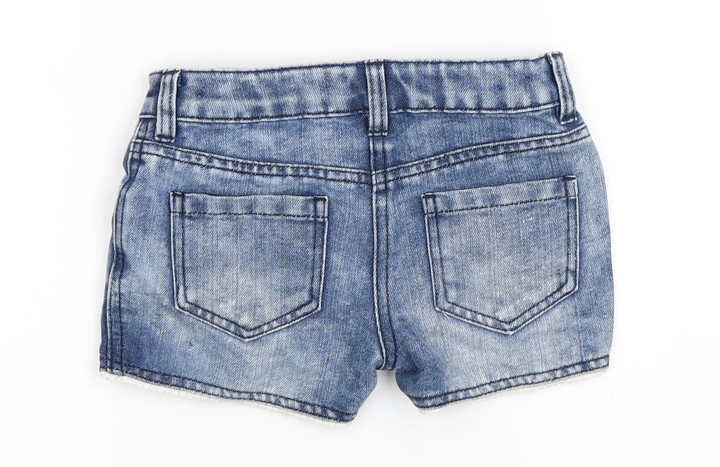 George Girls Blue   Dungaree Shorts Shorts Size 6-7 Years