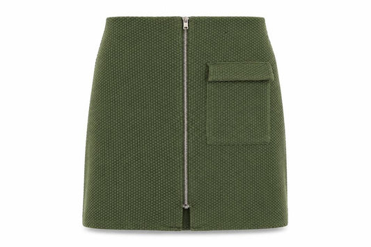 Front view of Primark women’s green a-line skirt, size UK 8