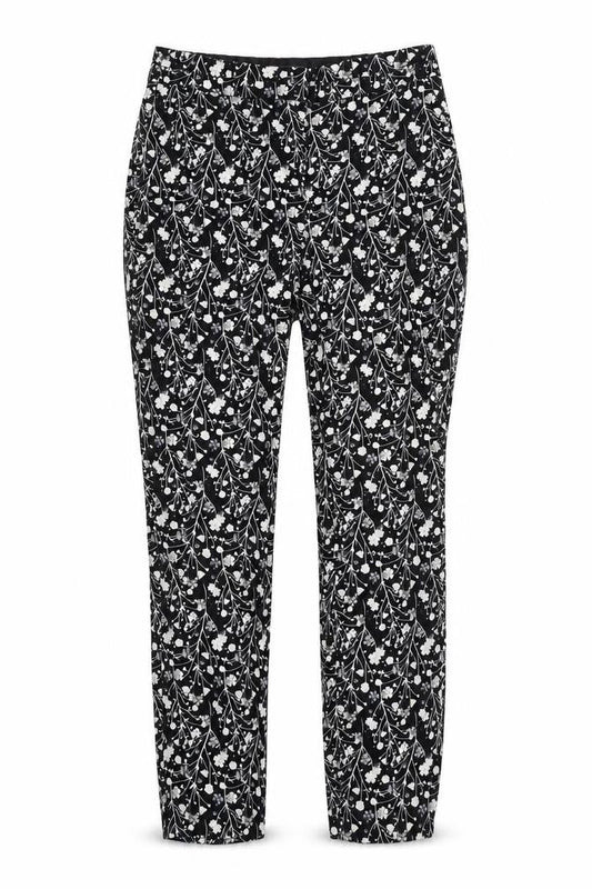 Primark Womens Black Floral  Trousers  Size 8 L25 in