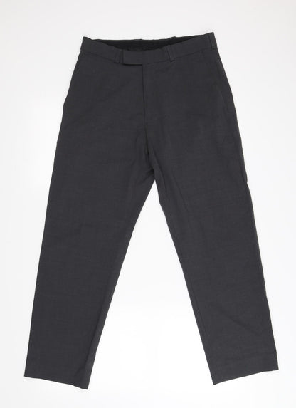 Additional front view of Debenhams women’s grey trousers, size UK 32, 26-inch leg