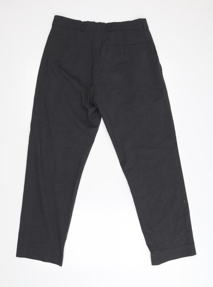 Back view of Debenhams women’s grey trousers, size UK 32, 26-inch leg