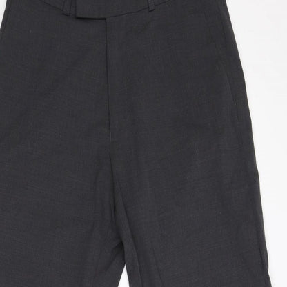 Close-up detail of Debenhams women’s grey trousers, size UK 32, 26-inch leg