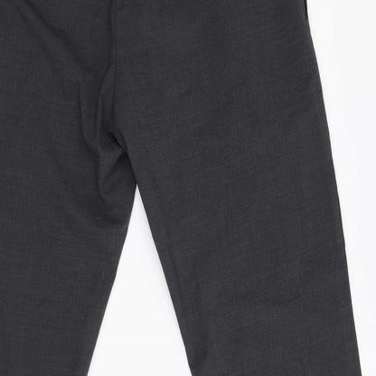 Brand and care label for Debenhams women’s grey trousers, size UK 32, 26-inch leg