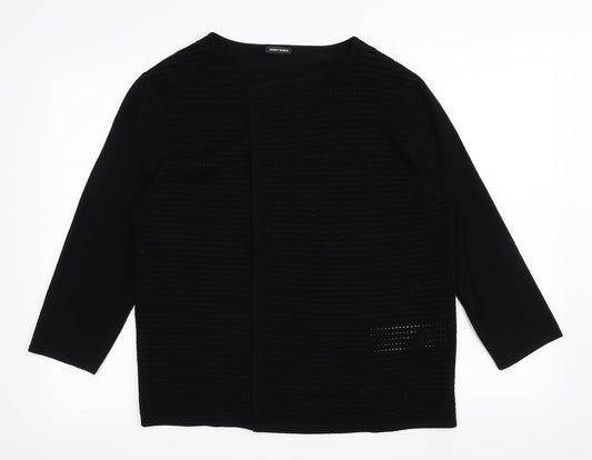 Gerry Weber Womens Black   Cardigan Jumper Size 14  - see through front