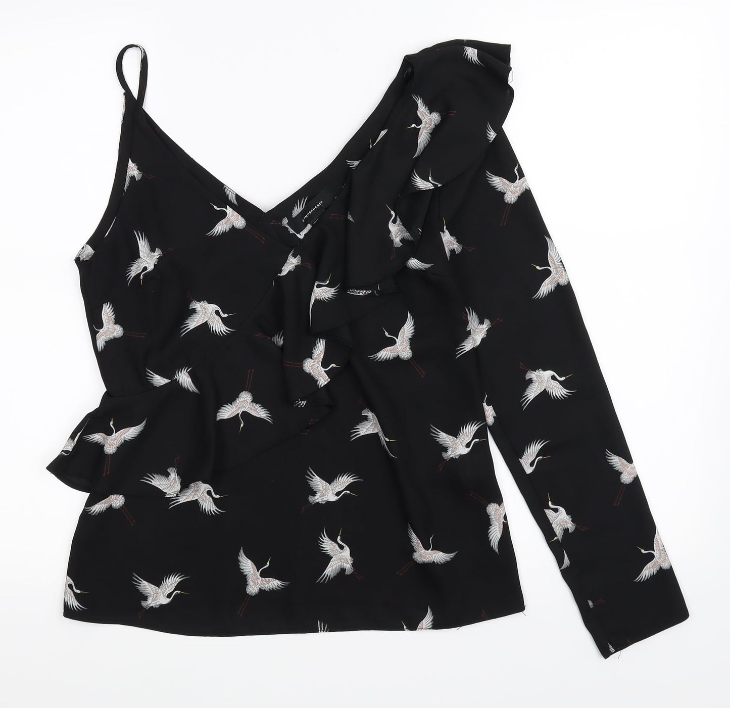 Atmosphere Womens Black Animal Print  Basic Blouse Size 8