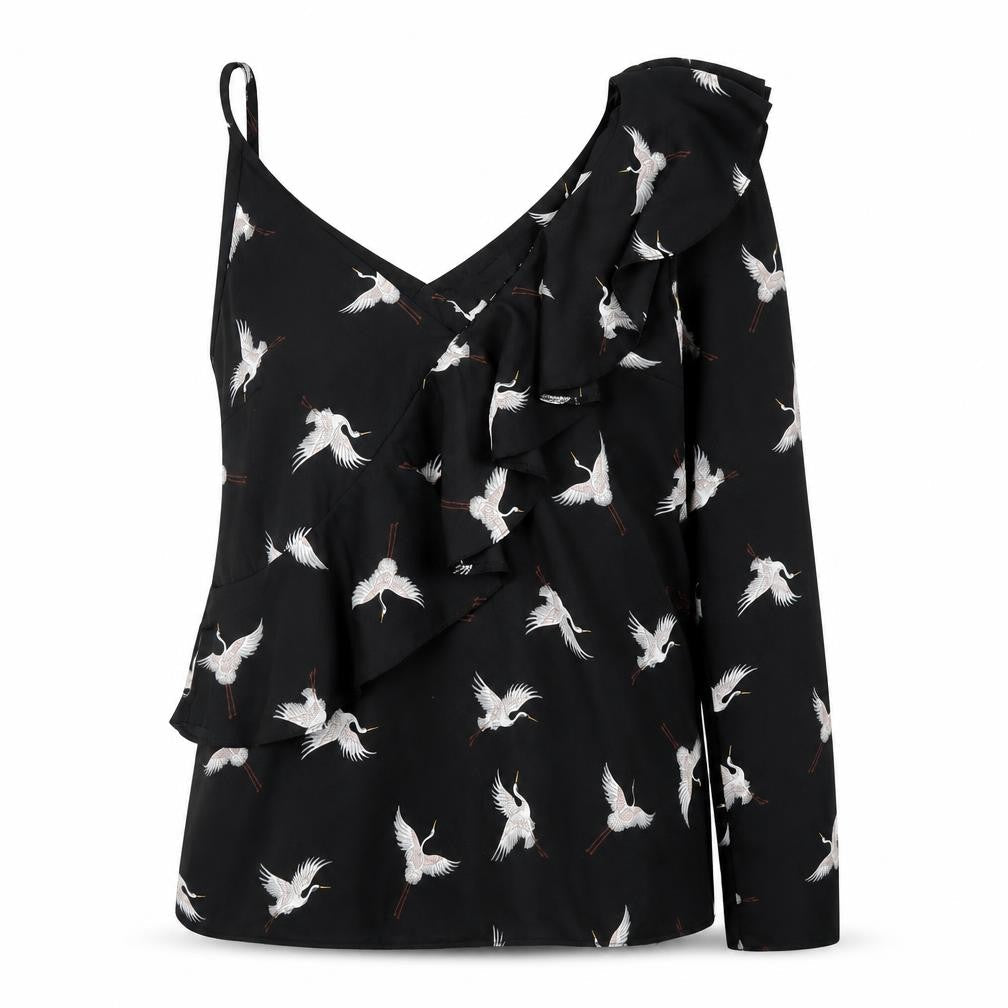 Atmosphere Womens Black Animal Print  Basic Blouse Size 8