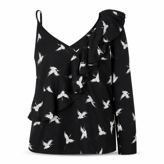 Atmosphere Womens Black Animal Print  Basic Blouse Size 8