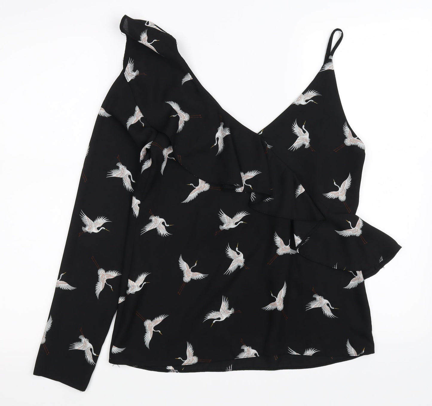 Atmosphere Womens Black Animal Print  Basic Blouse Size 8