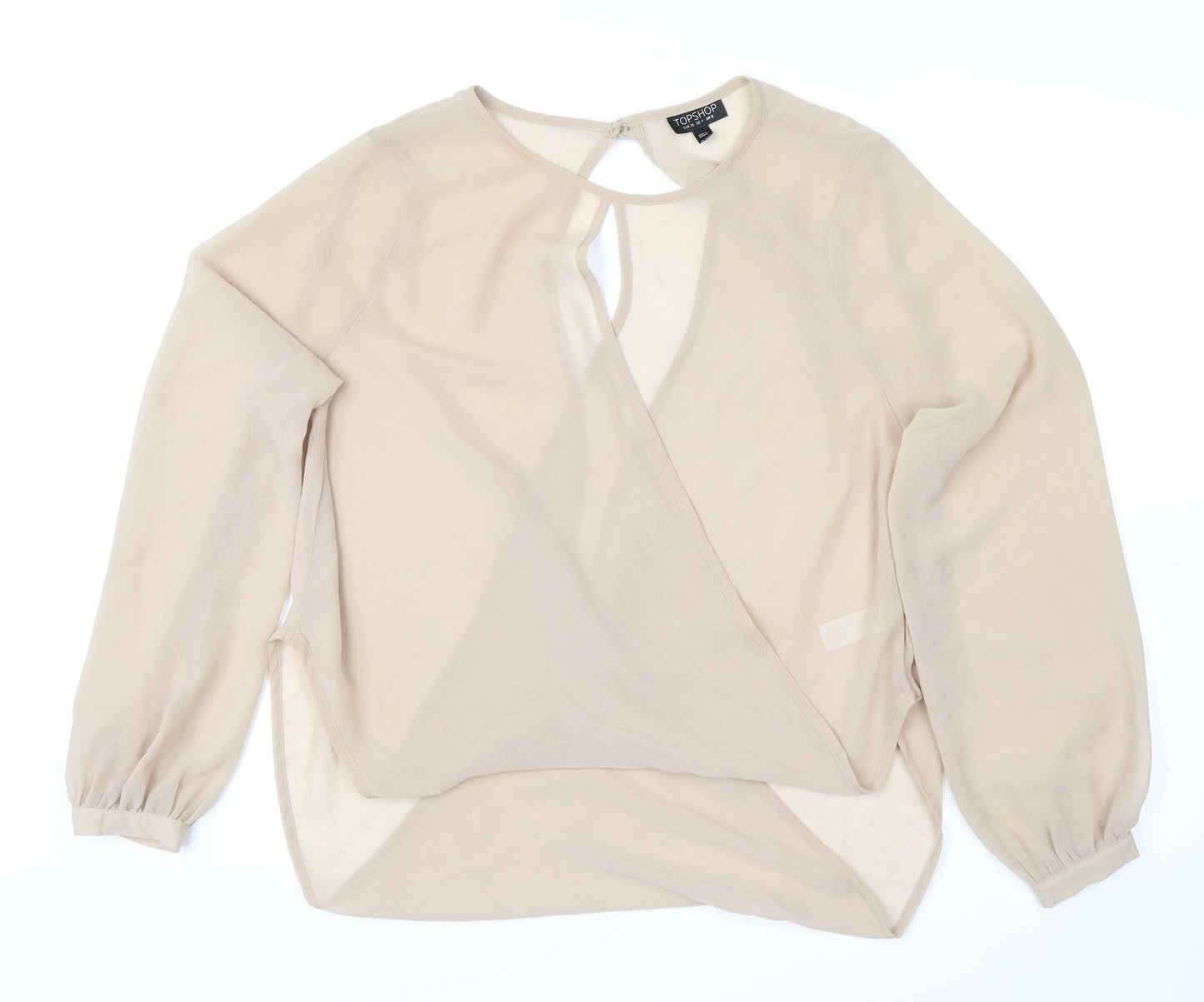 Topshop Womens Beige   Wrap Blouse Size 8