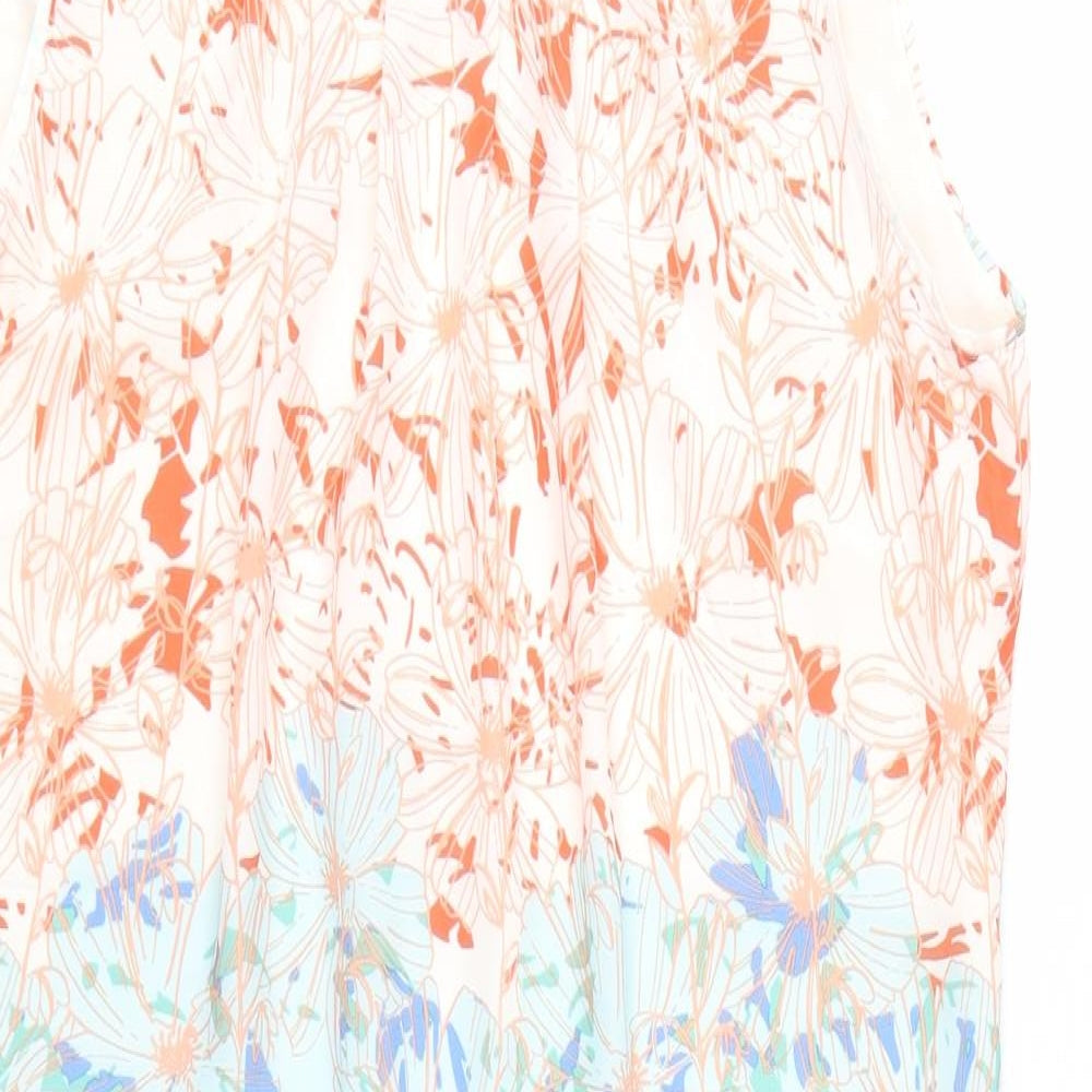 H&M Womens White Floral  Tank Dress  Size 8