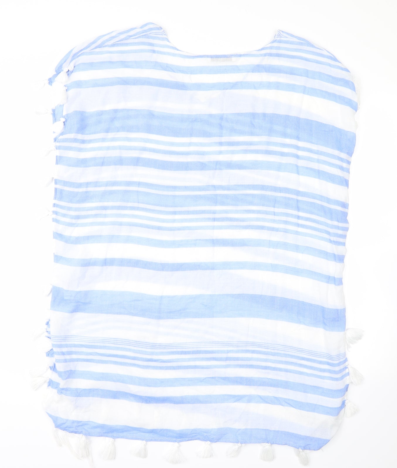 George Womens Blue Striped  Basic Blouse Size S