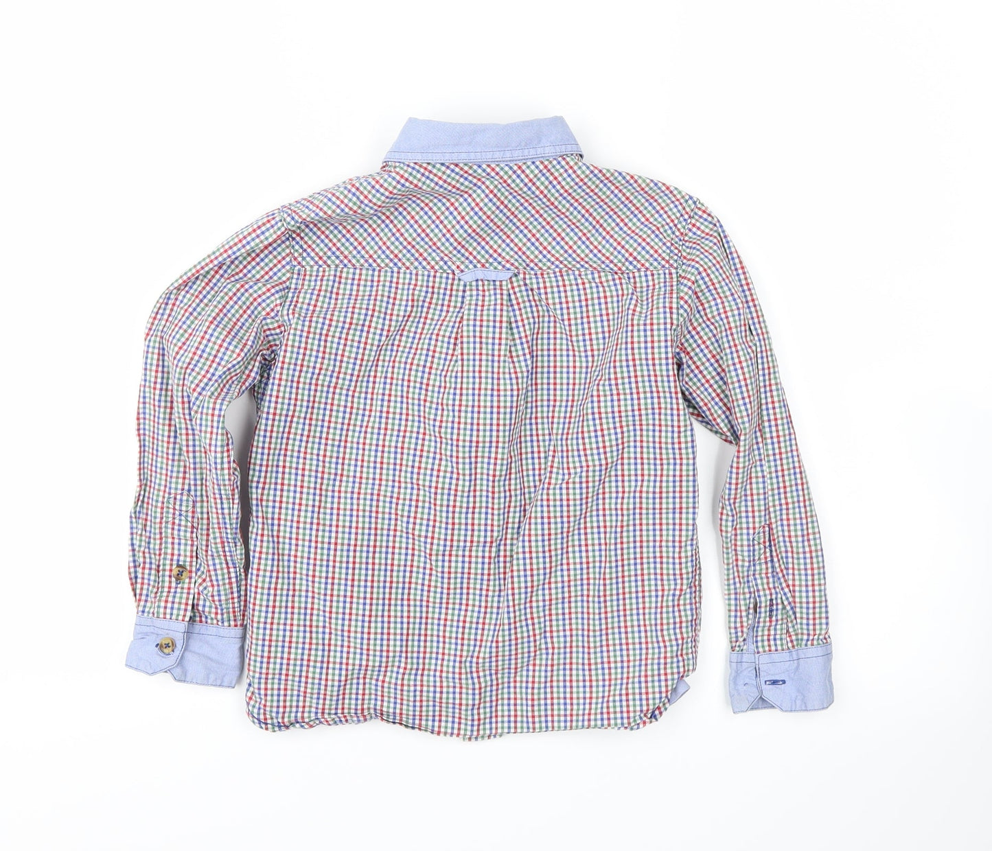 John Lewis Boys Blue Plaid  Basic Button-Up Size 6 Years