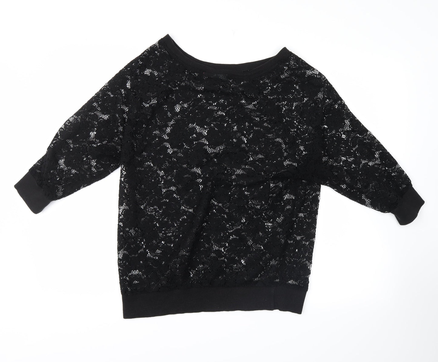 NEXT Womens Black Floral  Pullover Jumper Size 14