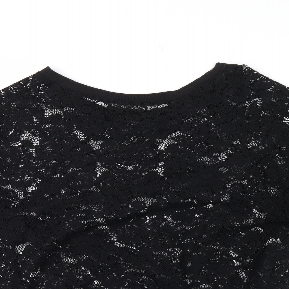 NEXT Womens Black Floral  Pullover Jumper Size 14