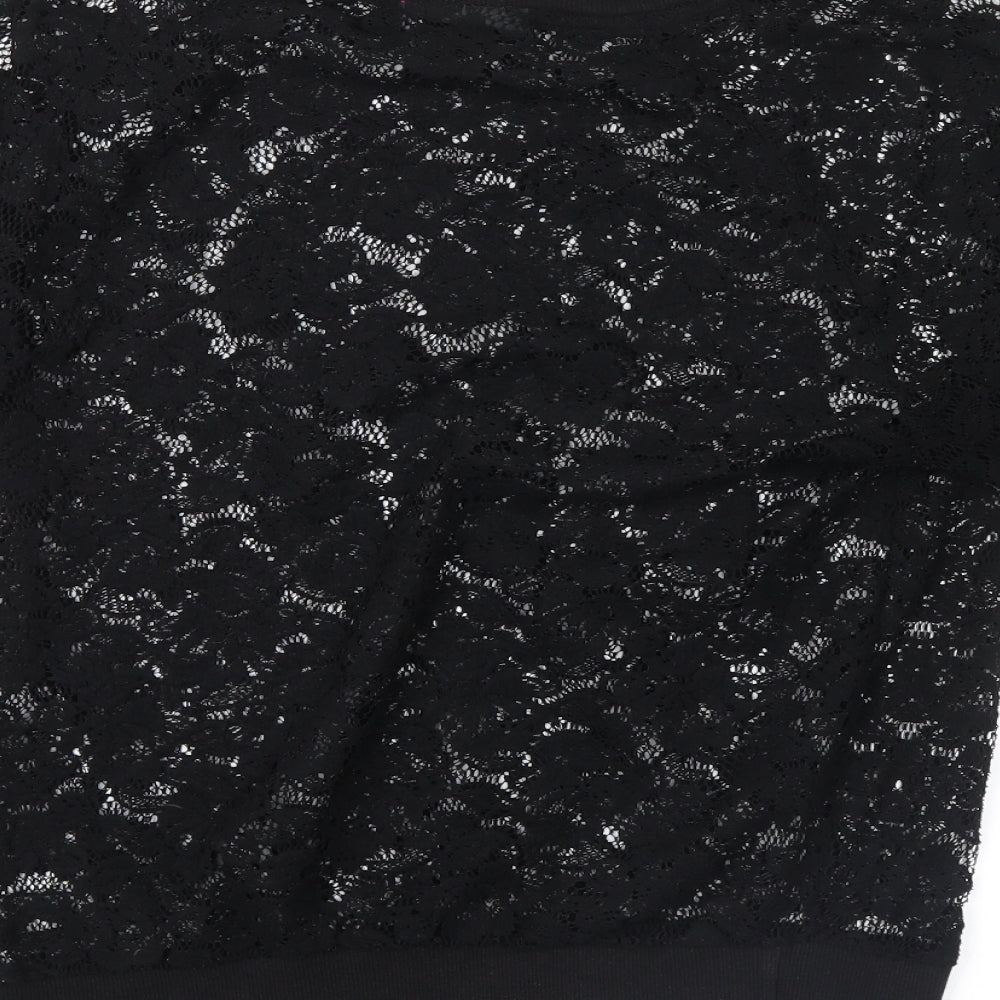 NEXT Womens Black Floral  Pullover Jumper Size 14