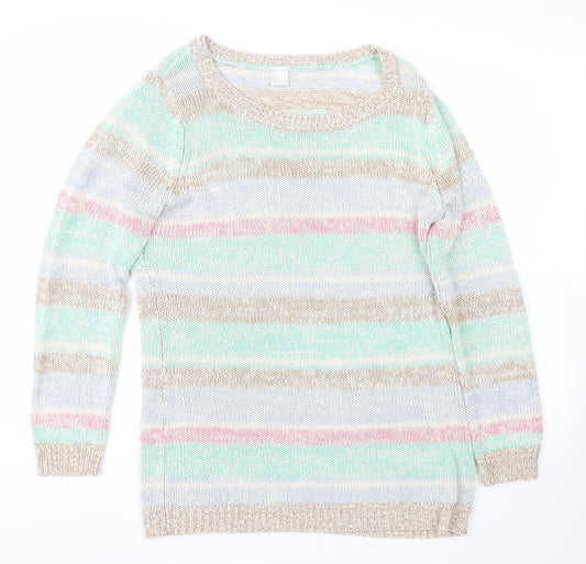 no bran Womens Multicoloured Striped  Pullover Jumper Size 16