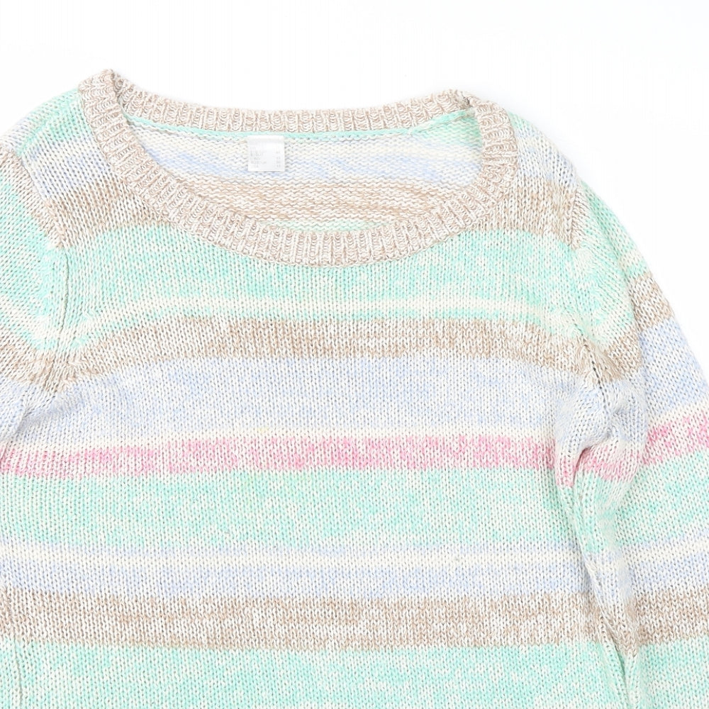 no bran Womens Multicoloured Striped  Pullover Jumper Size 16