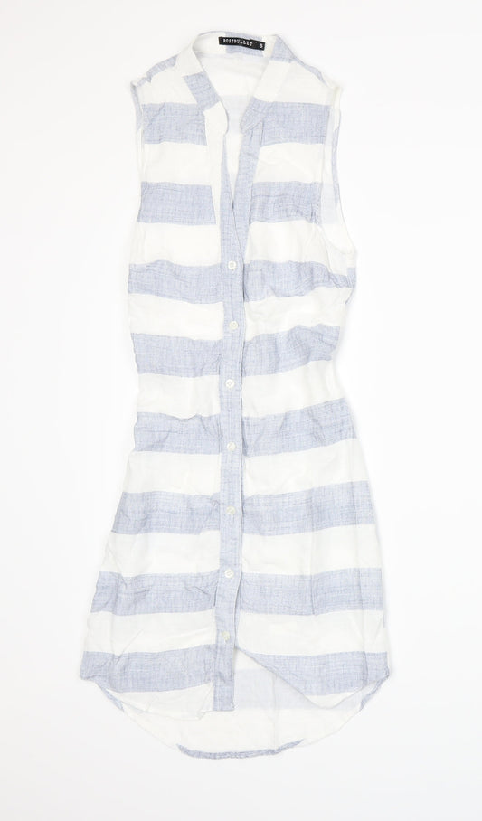 Rosebullet Womens Blue Striped  A-Line  Size 6