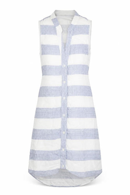Front view of Rosebullet women’s blue striped a-line, size UK 6