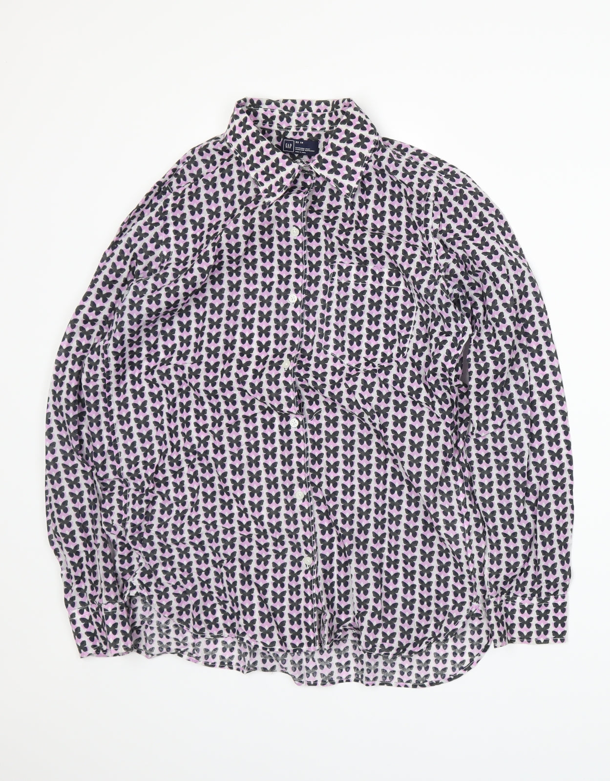 Gap Mens Purple Animal Print   Button-Up Size XS
