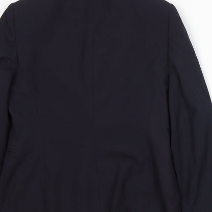 Brand and care label for Anne Brooks women’s blue jacket suit jacket, size UK 12