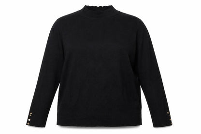 Front view of F&F women’s black pullover sweatshirt, size UK 18