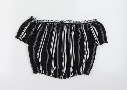 Back view of New Look girls’ black striped basic blouse, size 12, years