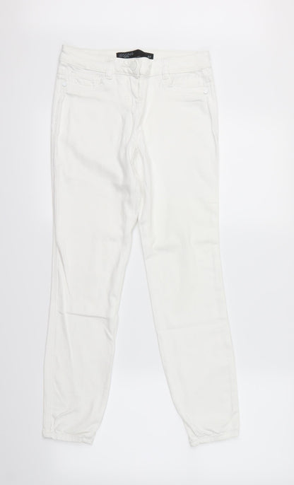 Additional front view of legging women’s white mom jeans, size UK 8, 25-inch leg